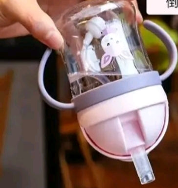 Cute Sippy Cup with Weighted Straw & Easy-Grip Handles 🍼✨