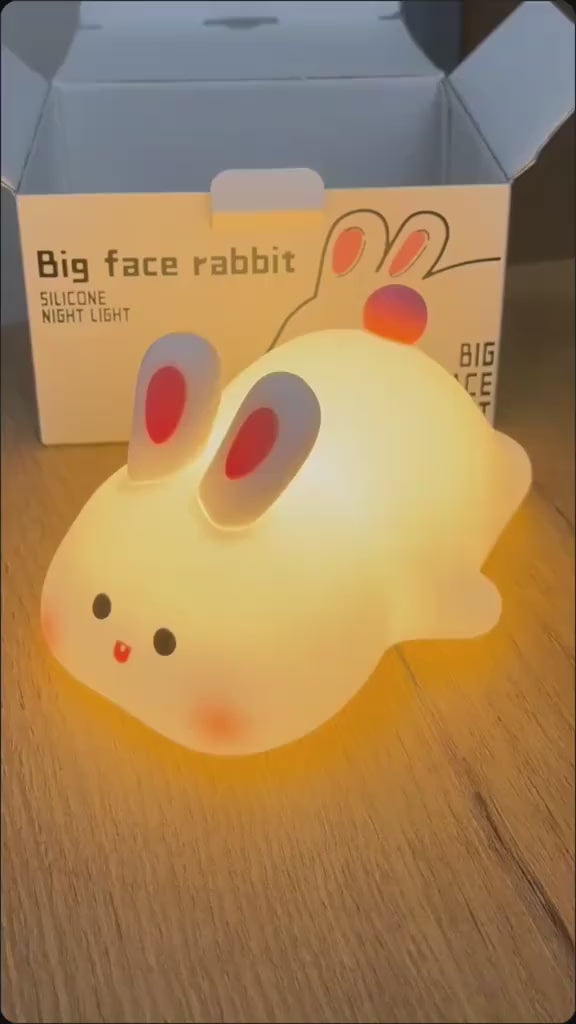 Soft Silicone Rabbit Night Lamp for Bedroom Decor