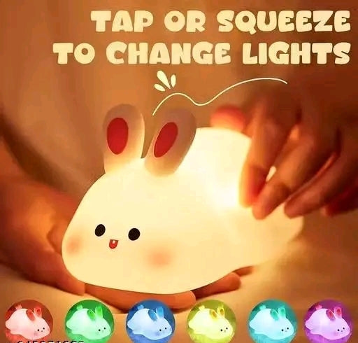 Soft Silicone Rabbit Night Lamp for Bedroom Decor