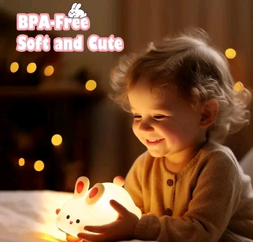 Soft Silicone Rabbit Night Lamp for Bedroom Decor
