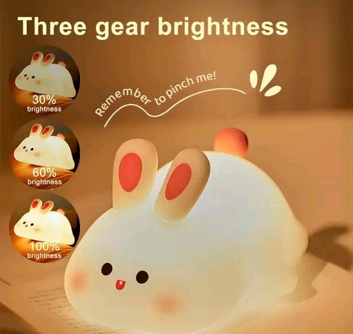 Soft Silicone Rabbit Night Lamp for Bedroom Decor