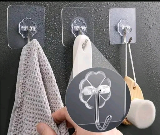 Transparent Self-Adhesive Wall Hooks / Clear Magic Adhesive Utility Hooks