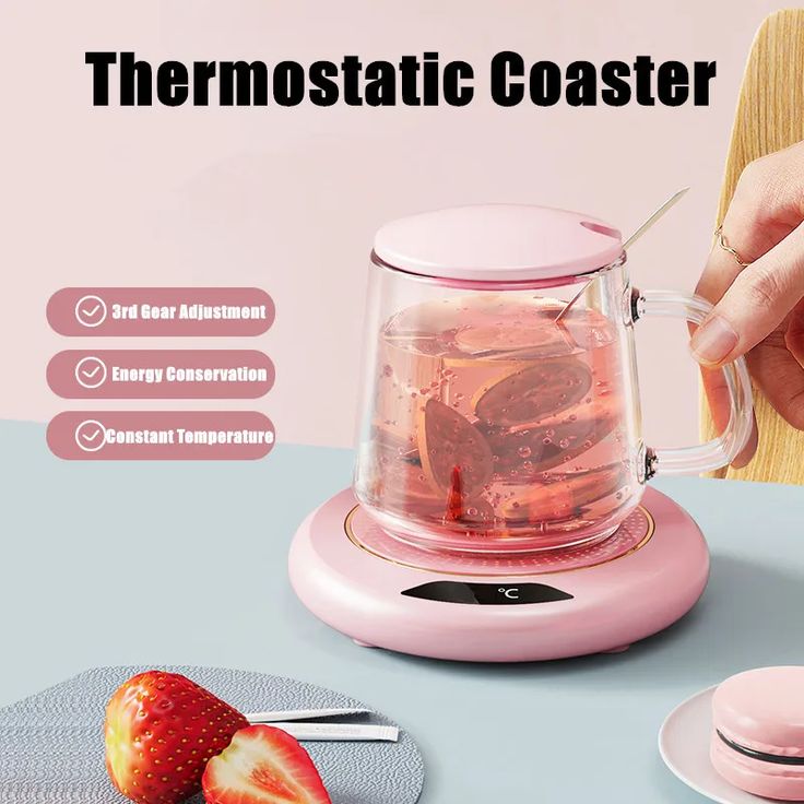 Smart Electric Tea & Coffee Heating Coaster with Temperature Display