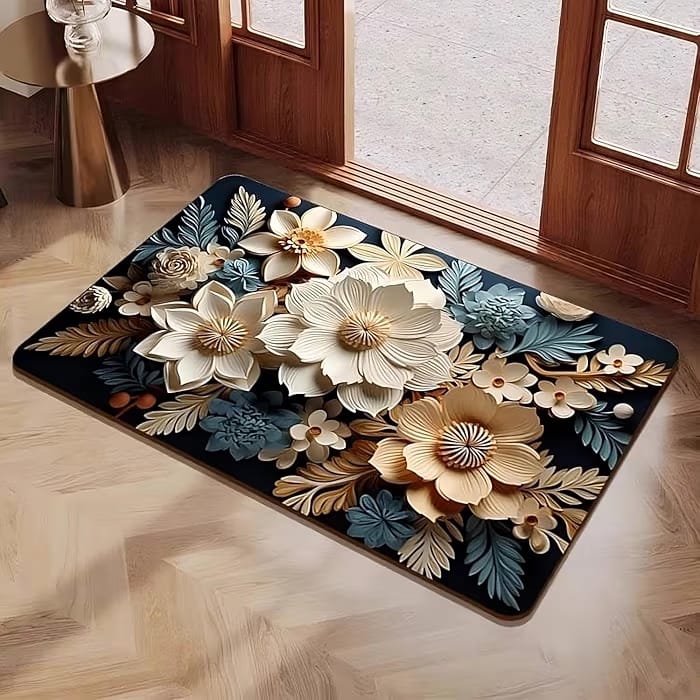 5D Floral Anti Slip Bath Mat for Bathroom*