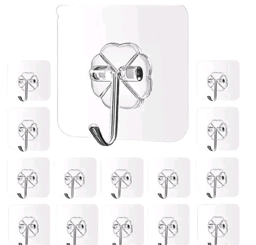 Transparent Self-Adhesive Wall Hooks / Clear Magic Adhesive Utility Hooks